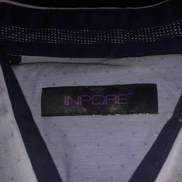 Men’s Inpore Light Blue Dress Shirt - Picture 2 of 4